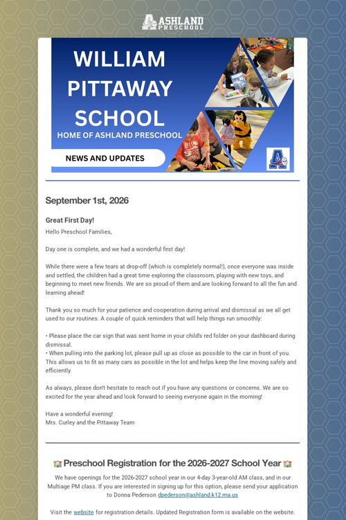 Ashland Preschool Update