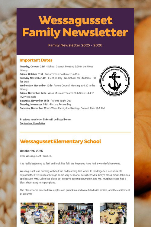 Wessagusset Family Newsletter