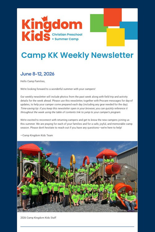 Camp KK: June 8-12