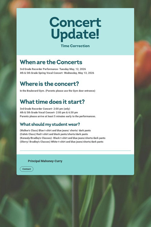Concert Update!