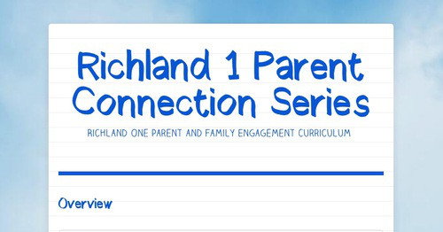 Richland 1 Parent Connection Series
