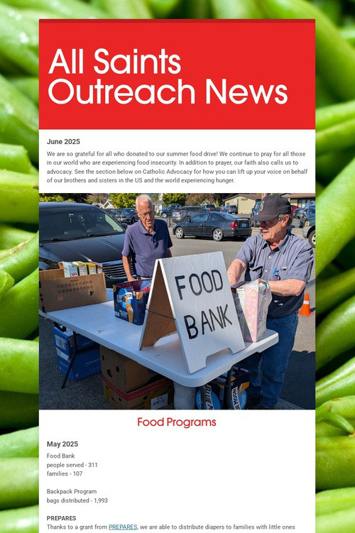 All Saints Outreach News
