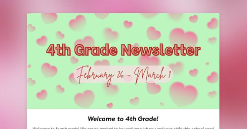 Fourth Grade Weekly Update