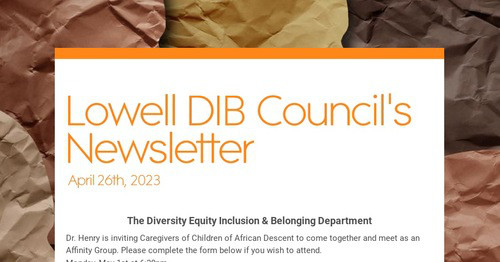 Lowell DIB Council's Newsletter