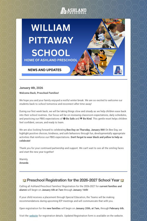 Ashland Preschool Update