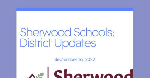 Sherwood Schools: District Updates