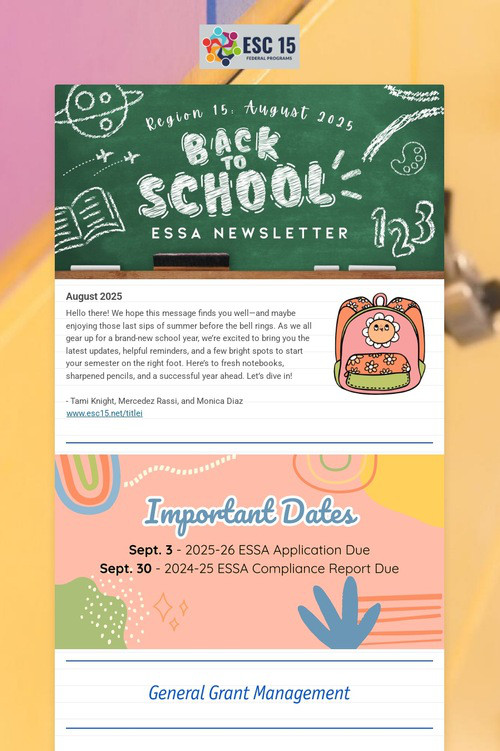 ESSA Newsletter