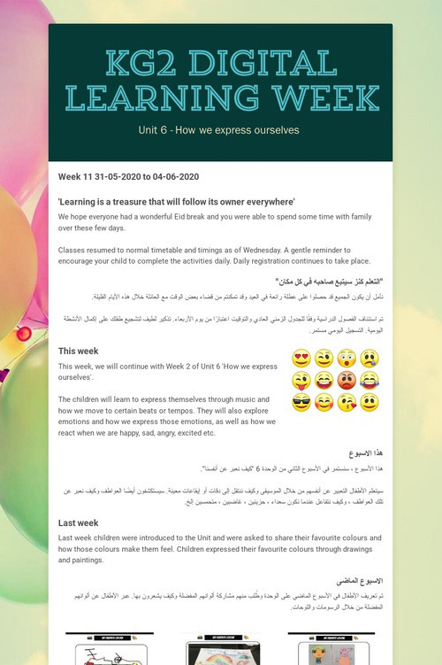 KG2 Digital Learning Week