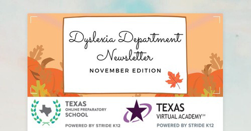 Dyslexia Department Newsletter