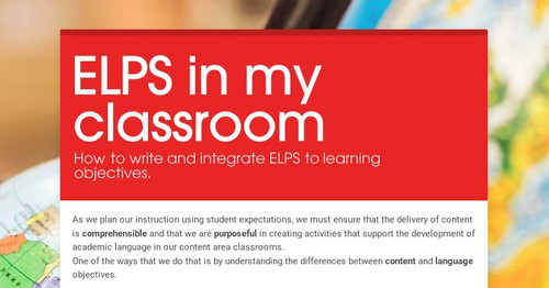 ELPS in my classroom | Smore Newsletters for Education