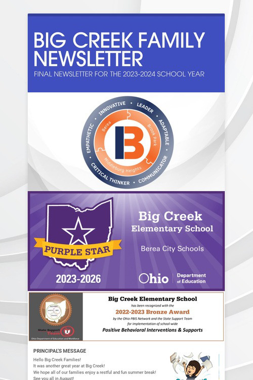 BIG CREEK FAMILY NEWSLETTER