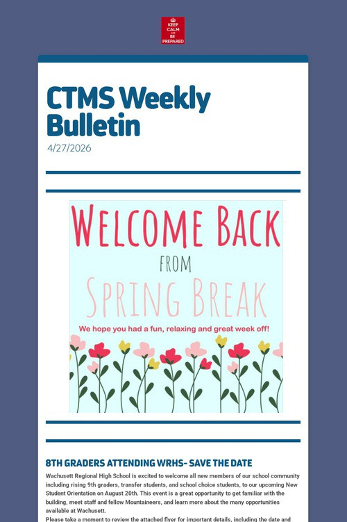 CTMS Weekly Bulletin