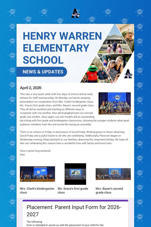 Warren School Weekly Update