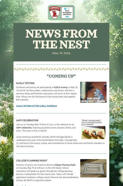 NEWS FROM THE NEST