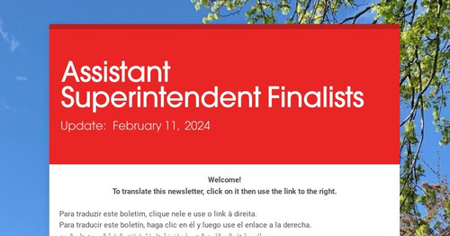 Assistant Superintendent Finalists