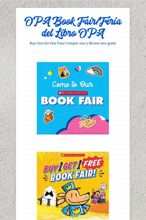 OPA Book Fair/Feria del Libro OPA