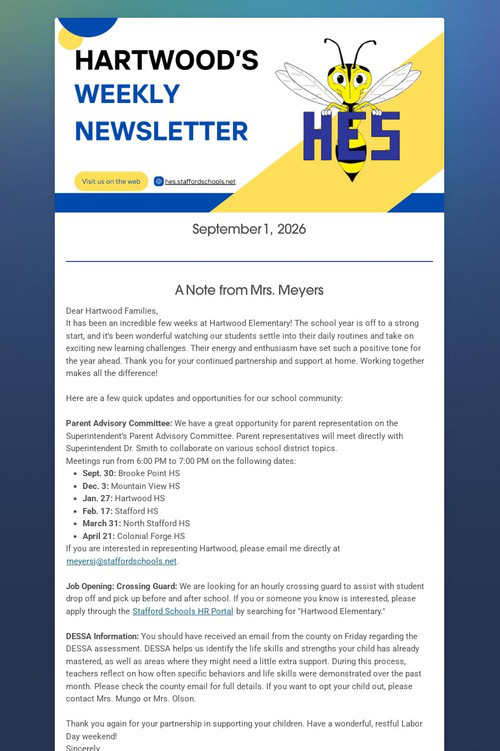 Hartwood's Weekly Newsletter