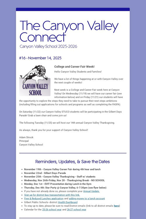 The Canyon Valley Connect
