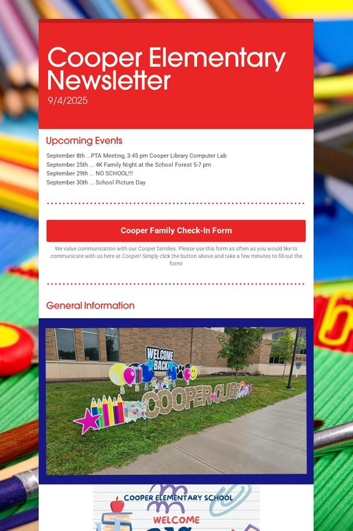 Cooper Elementary Newsletter