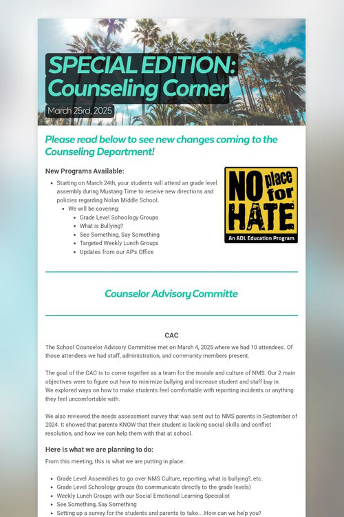 SPECIAL EDITION: Counseling Corner