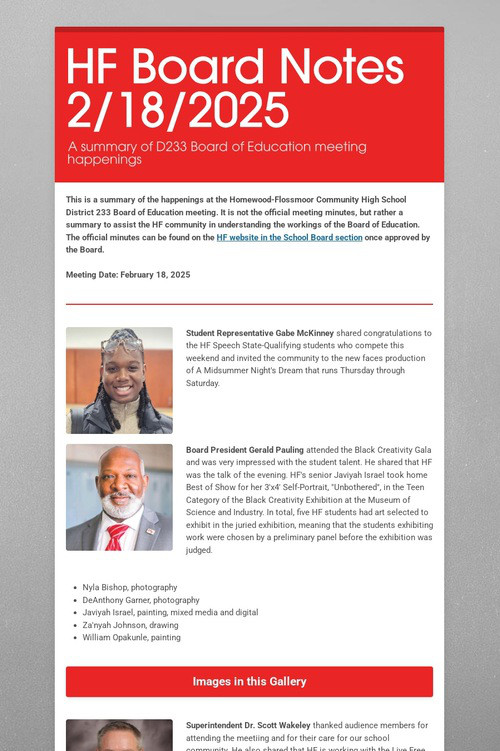 HF Board Notes 2/18/2025