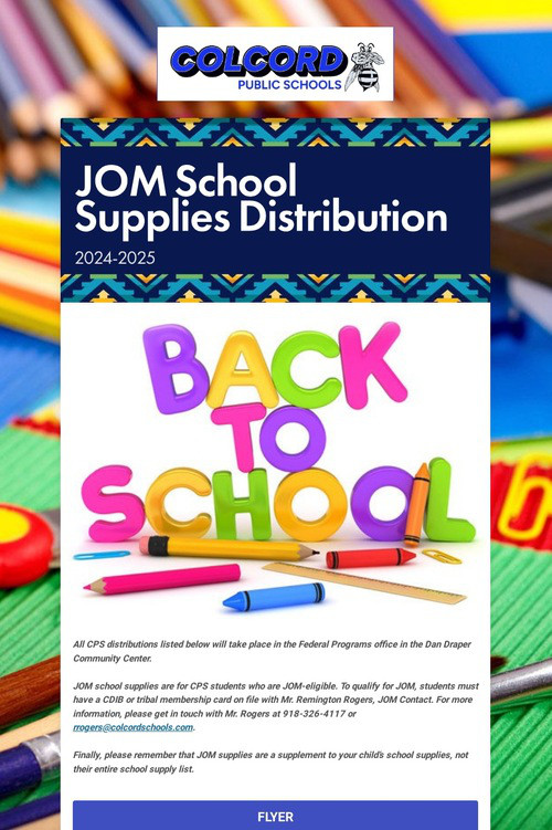 JOM School Supplies 2024- NA Programs
