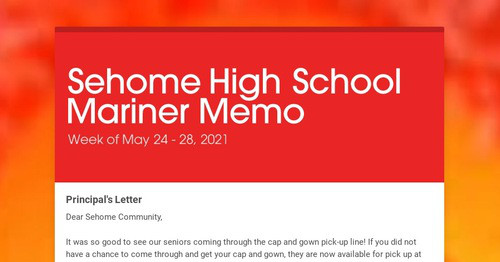 Sehome High School Mariner Memo | Smore Newsletters