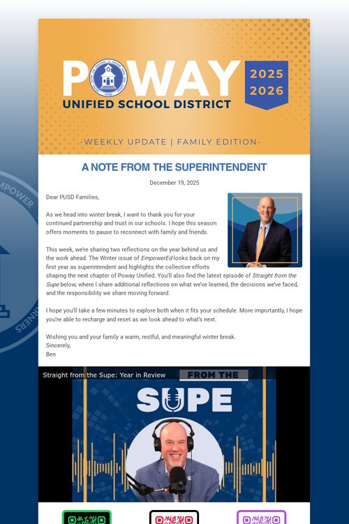Superintendent's Weekly Update