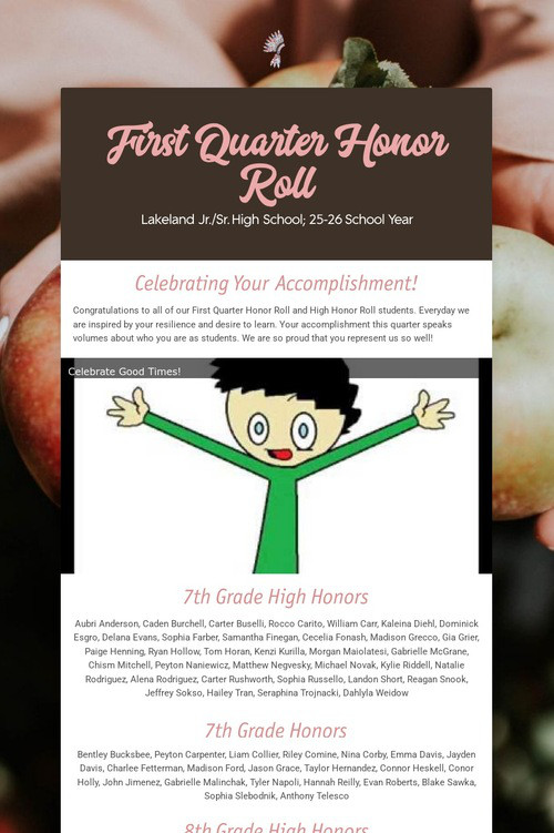 First Quarter Honor Roll