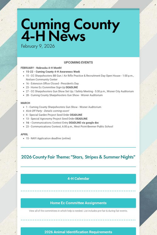 Cuming County 4-H News
