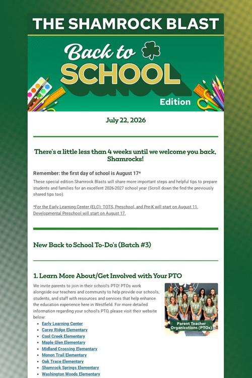 Back to School Blast 7/22/2026