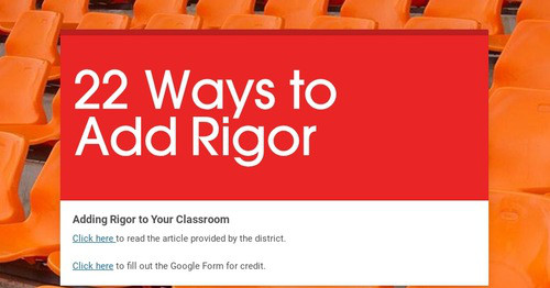 22 Ways to Add Rigor | Smore Newsletters