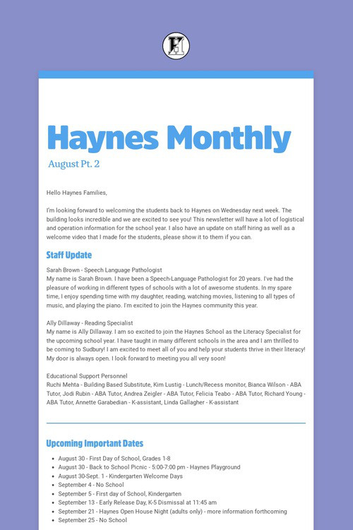 Haynes Monthly