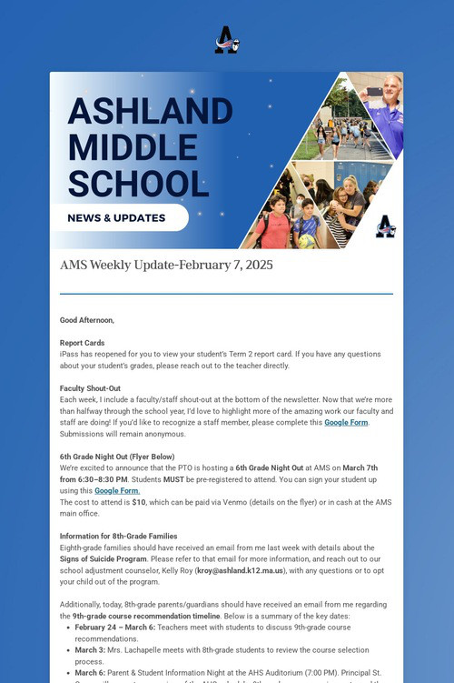 AMS Weekly Update