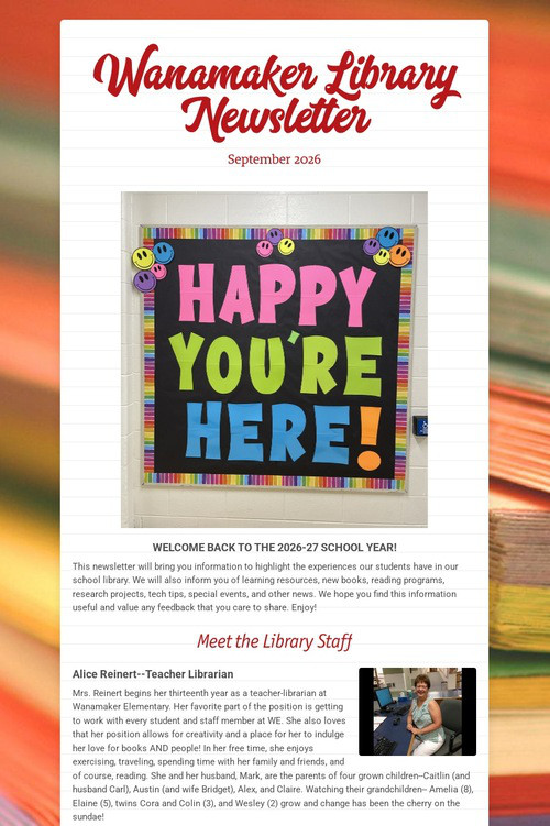 Wanamaker Library Newsletter
