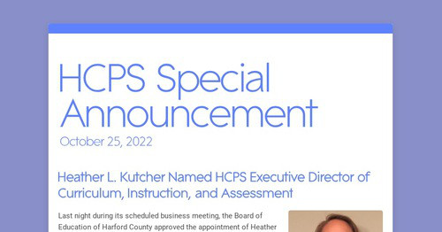 HCPS Special Announcement