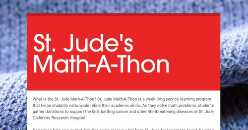 St. Jude's Math-A-Thon | Smore Newsletters