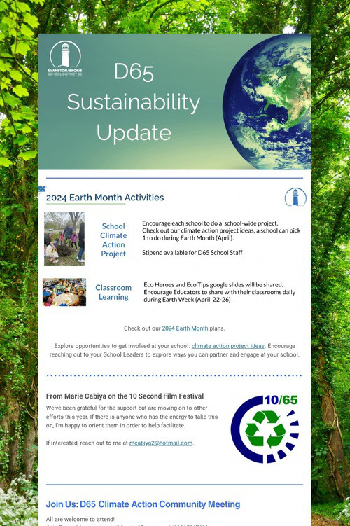 D65 Sustainability Update