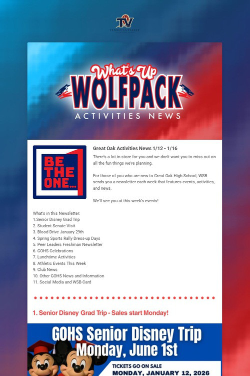 What's Up Wolfpack  1/12 - 1/16