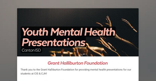 Youth Mental Health Presentations