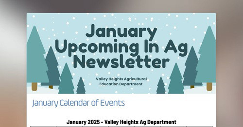 January Upcoming in Ag