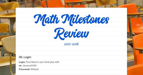 Math Milestones Review | Smore Newsletters