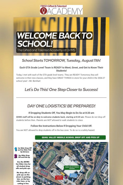 WELCOME BACK TO SCHOOL!