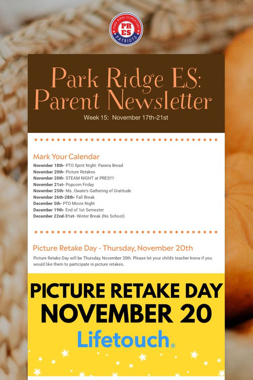 Park Ridge ES: Parent Newsletter