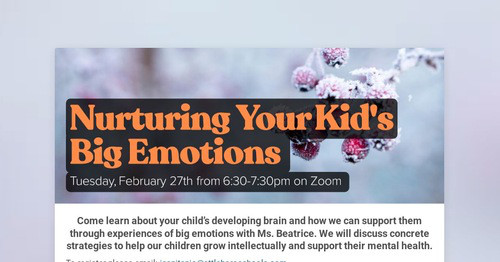Nurturing Your Kid's Big Emotions