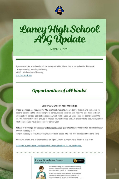 Laney High School AIG Update