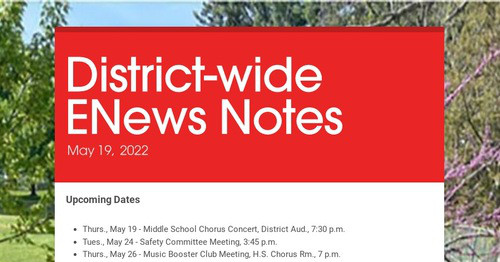 District-wide ENews Notes