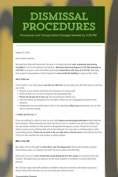 Dismissal Procedures
