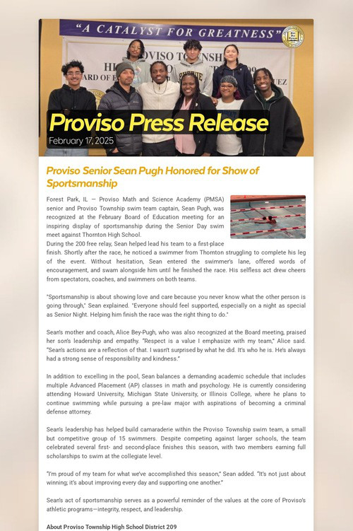 Proviso Press Release