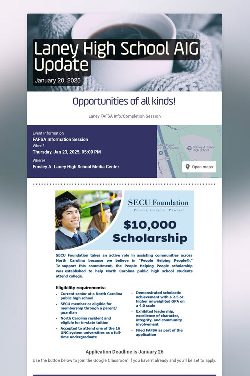Laney High School AIG Update